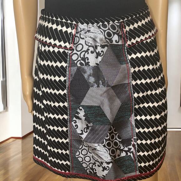 Desigual tapestry coat with matching skirt artsy multicolor graphic set M - Picture 9 of 16